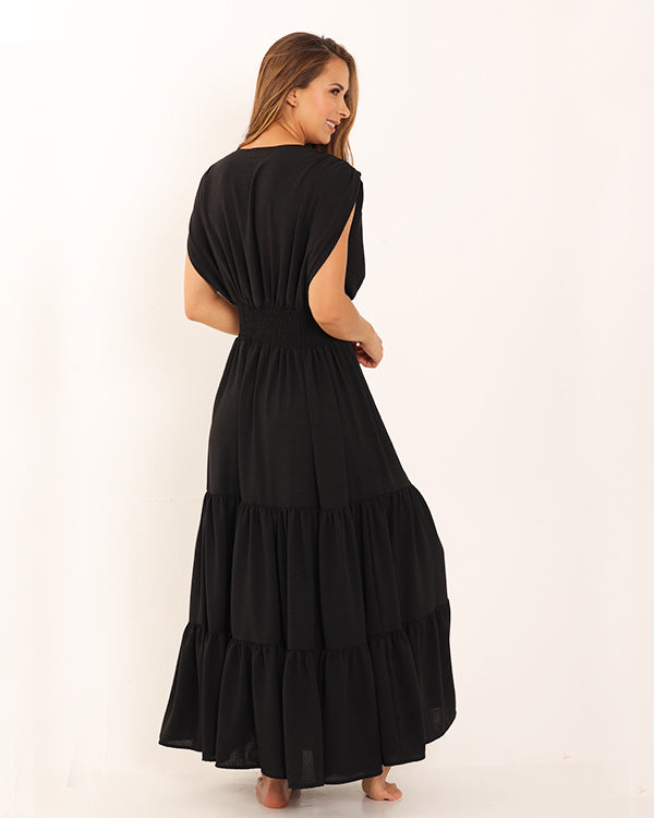 blue dress for baby girl Black Cleopatra Maxi Dress – Alcatrazswimwear