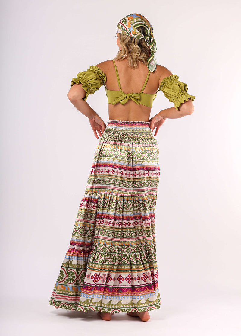 Green Alhambra maxi skirt