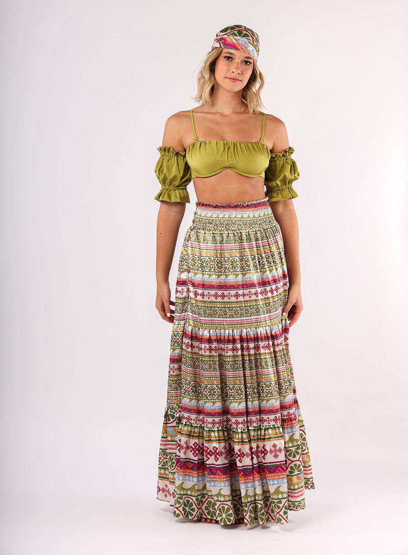 Green Alhambra maxi skirt