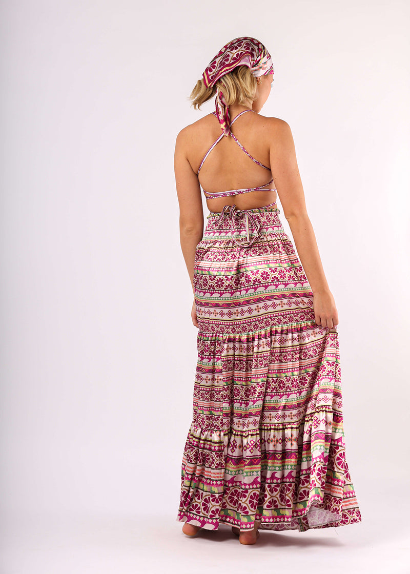 Pink Alhambra Maxi Skirt